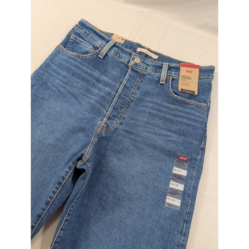 New Levi's Women's Premium Ribcage Straight Ankle Jeans Women's 32X27 Blue